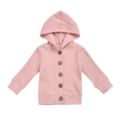 Boys and Girls Cotton Knit Hooded Top