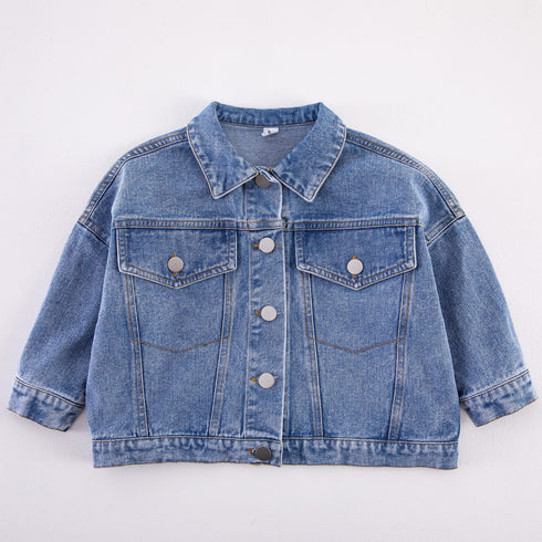 Spring and Autumn Long Sleeve Denim Jacket Baby Cotton Denim Jacket