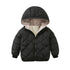 Children's cotton-padded jacket with velvet warm coat diamond-shaped lattice