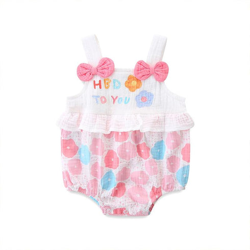 Summer New Baby Girl Thin Jumpsuit Baby Girl Sleeveless Condole Belt Triangle Bag Cute Cotton
