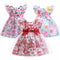 European And American Girls Dress Floral Print Children's Dress Bow Children's Princess Dress Dress Dress