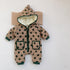 Winter cotton-padded baby jumpsuit plus velvet winter cotton-padded jacket