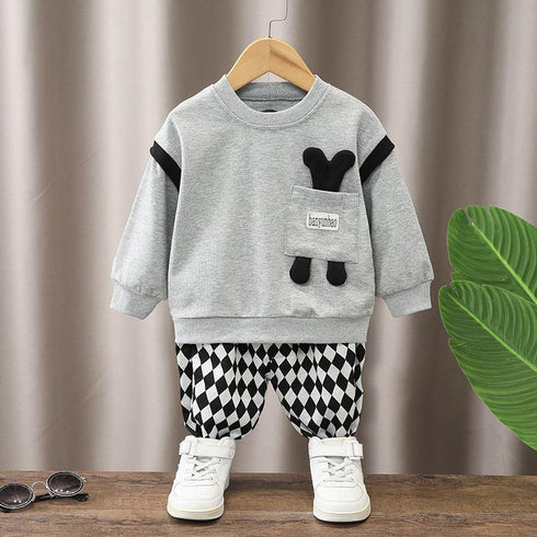 Children's Spring and Autumn Long Sleeve Wear Two-Piece Set