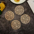 Hollowed Out Parallel Grid Coaster Round Waterproof And Anti-skid Geometric Meal Pad Bronzing Light Luxury Heat Insulation Table Pad