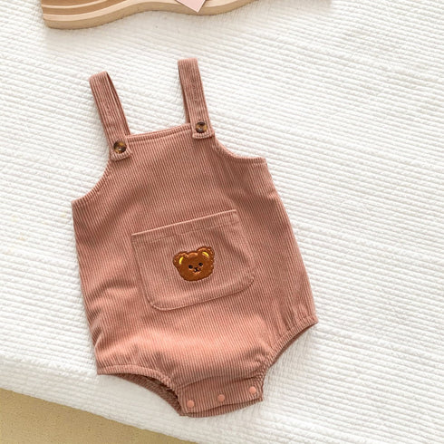 Corduroy Bear Pocket Strap Hark Clothes Fart