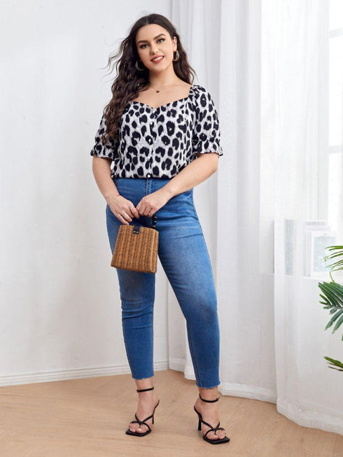 Summer Leopard Size Women's Shirt