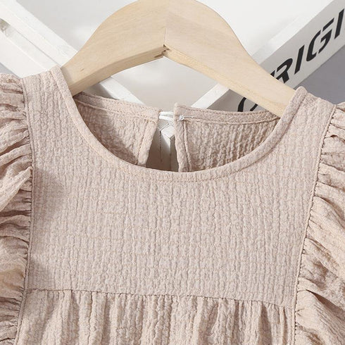 Summer Girls Solid Color Simple Dress