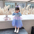 Girls Spring And Autumn Long Sleeve Gradient Rainbow Princess Dress