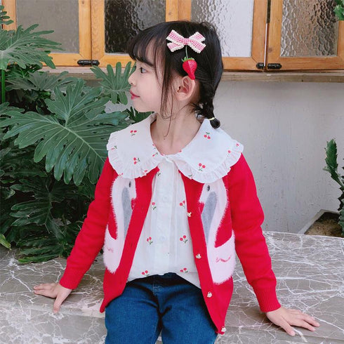 Korean children's shirt spring and autumn long sleeve white jacket
