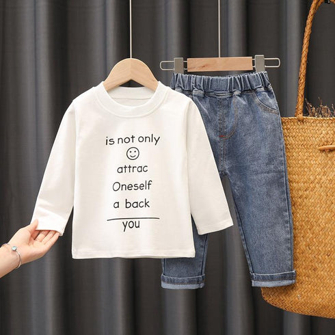 Children's sweater vest long sleeve three-piece set