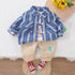 Spring and Autumn Boys Shirt Long Sleeve Three-Piece Set