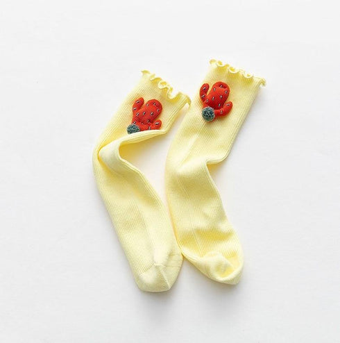 Stereo cactus children pile socks agaric curled leg socks