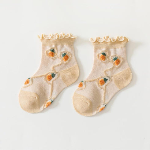 Children's Cartoon Fruit Crimped Socks