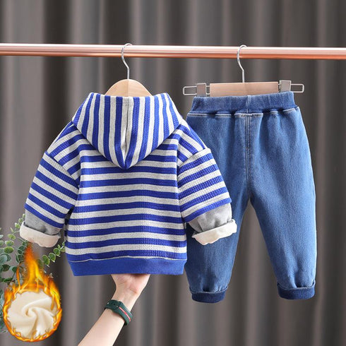 Winter children's velvet sweater suit