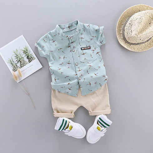 Summer Boys' Shirt Short Sleeve suit