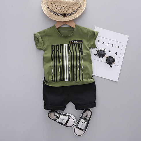 Boys Summer Short Sleeve Shorts Set