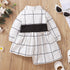 Long Sleeve Plaid Dress Belt