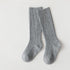 Multicolor children's socks double needle vertical stripes middle stockings baby socks solid color sports socks