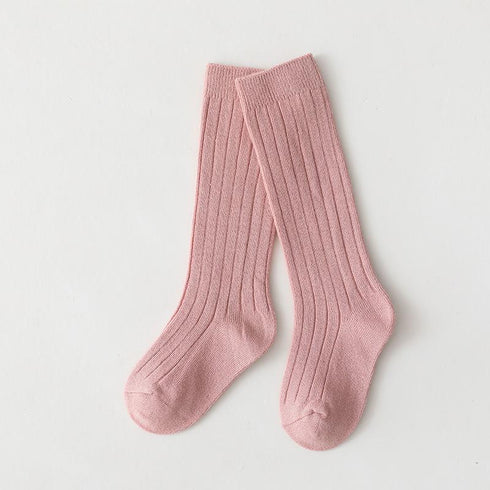 Multicolor children's socks double needle vertical stripes middle stockings baby socks solid color sports socks
