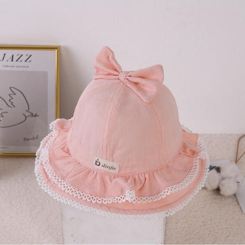 Children's Bow Sun Hat in Spring and Summer, Circumference 19 in