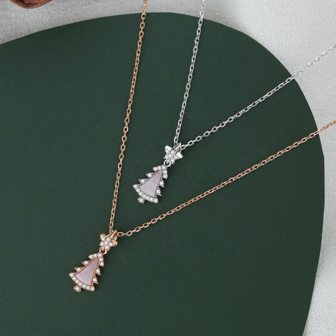 Sterling Silver Powder Shell Christmas Tree Necklace Clambone Chain Bracelet Earrings