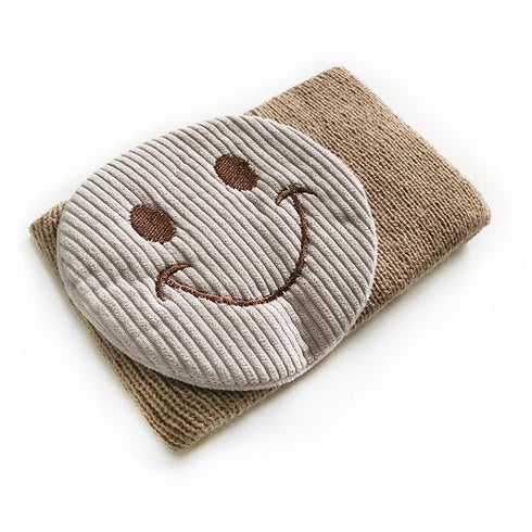 Cartoon smiley face-protecting knitted wool warm hair band