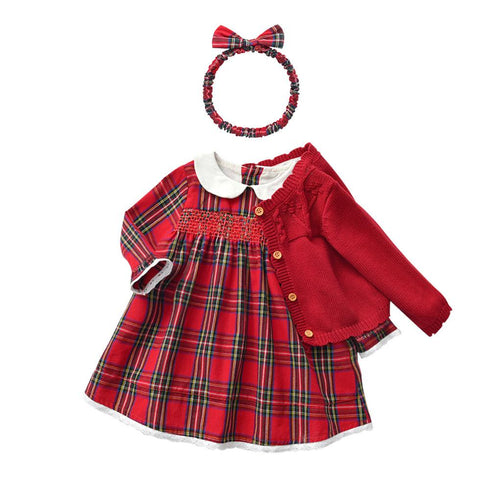 Baby Dress Fall/Winter English Style Latter Dress Set