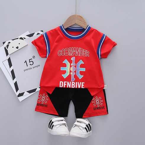 Summer children's clothing short sleeve suit two-piece set