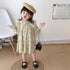 Girls' Dress 2022 Autumn New Skirt Long Sleeve Cotton And Hemp Pastoral Princess Floral Skirt