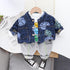 Boys Spring and Autumn Denim Coat Long Sleeve Three-Piece Set