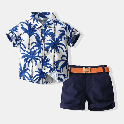 Boy's Coconut Fashion Beach Wind Short Sleeve Set