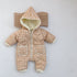 Winter cotton-padded baby jumpsuit plus velvet winter cotton-padded jacket