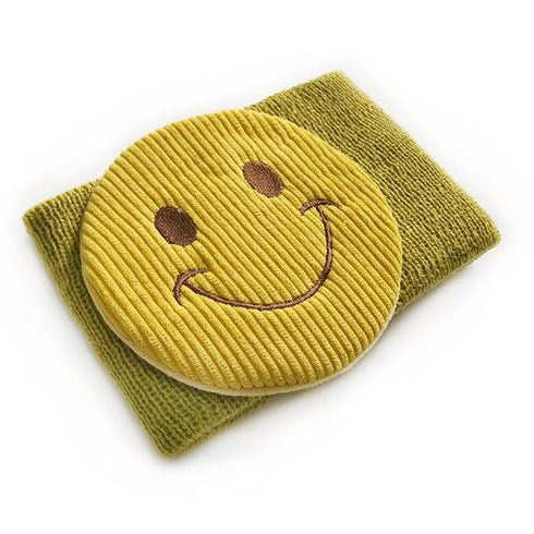 Cartoon smiley face-protecting knitted wool warm hair band