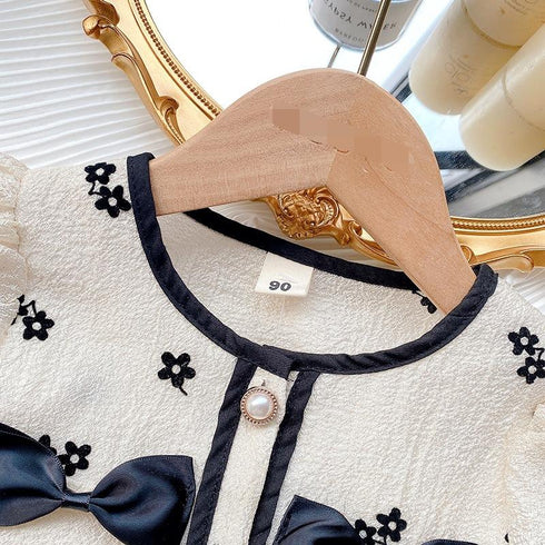 Girls Summer Suit Girls Little Fragrant Short Sleeve Jacket Skirt Two-Piece Set