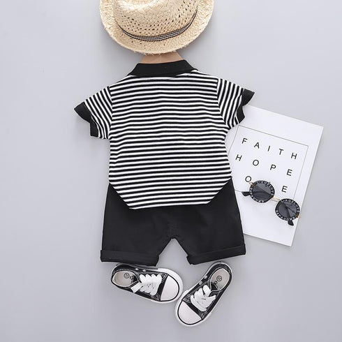 Summer children's short sleeve shorts two-piece set