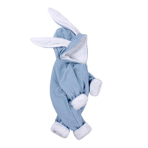 Autumn And Winter Baby Children's Clothing Rabbit Ear Jumpsuit Plus Velvet To Keep Warm