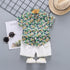 Summer Boys' plant print short sleeve suit