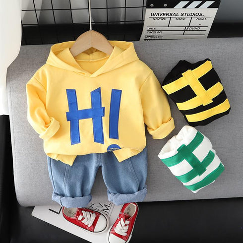 Spring and Autumn Children's Hoodie Two-Piece Set