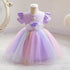Girl's Dress Girl's Swan Rainbow Mesh Princess Dress