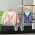 Spring and autumn children's casual sweater cardigan set of three