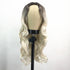 Fashion chemical fiber high temperature silk gradient long curly hair wig headgear