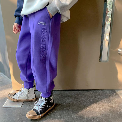 Cashmere pants padded toe knickerbockers children's one-piece velvet casual pants