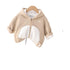 Autumn and winter children plus velvet hooded suit two-piece set