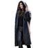 Autumn and winter solid color two-button knit sweater long hooded sweater coat