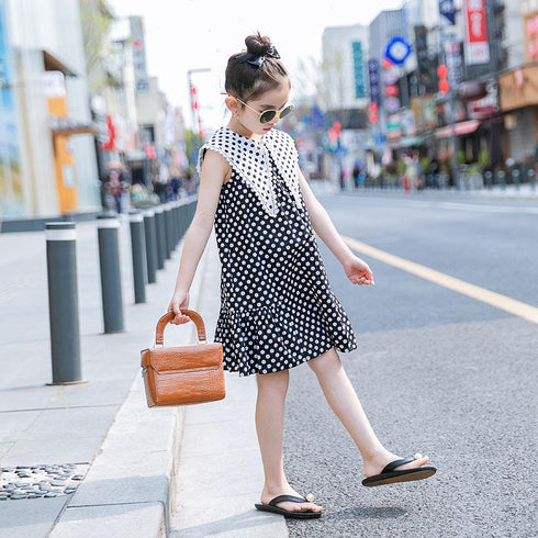 Girl's Summer Polka Dot Princess Dress