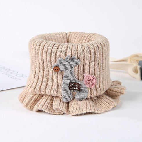 Children's Knitted Giraffe Decal Scarf