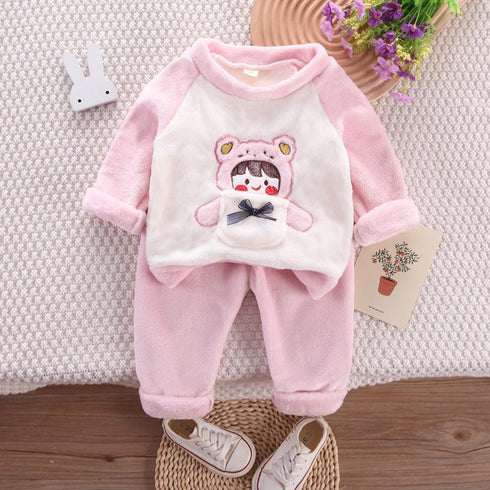 Autumn and winter children flannel pajamas