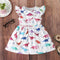 Toddler Girl Dinosaur Rainbow Cactus Print Short-sleeve Dress