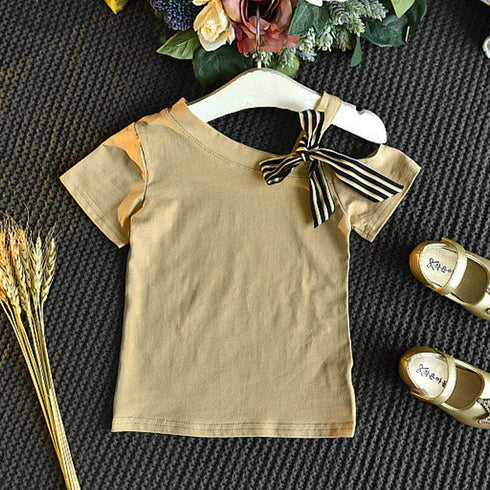 Summer girls short sleeve top shorts two-piece set