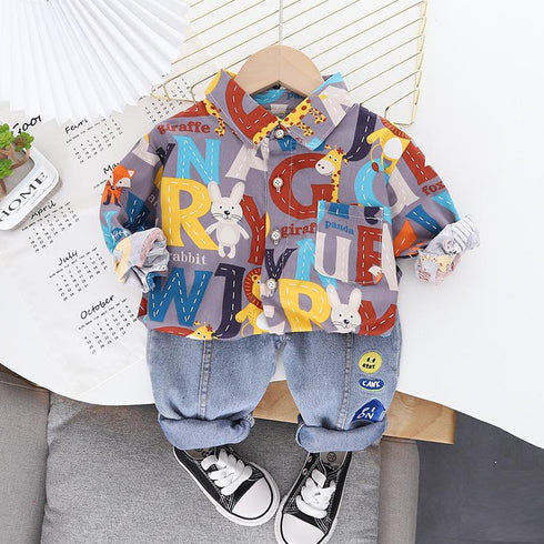 Boys spring and autumn suit two-piece set